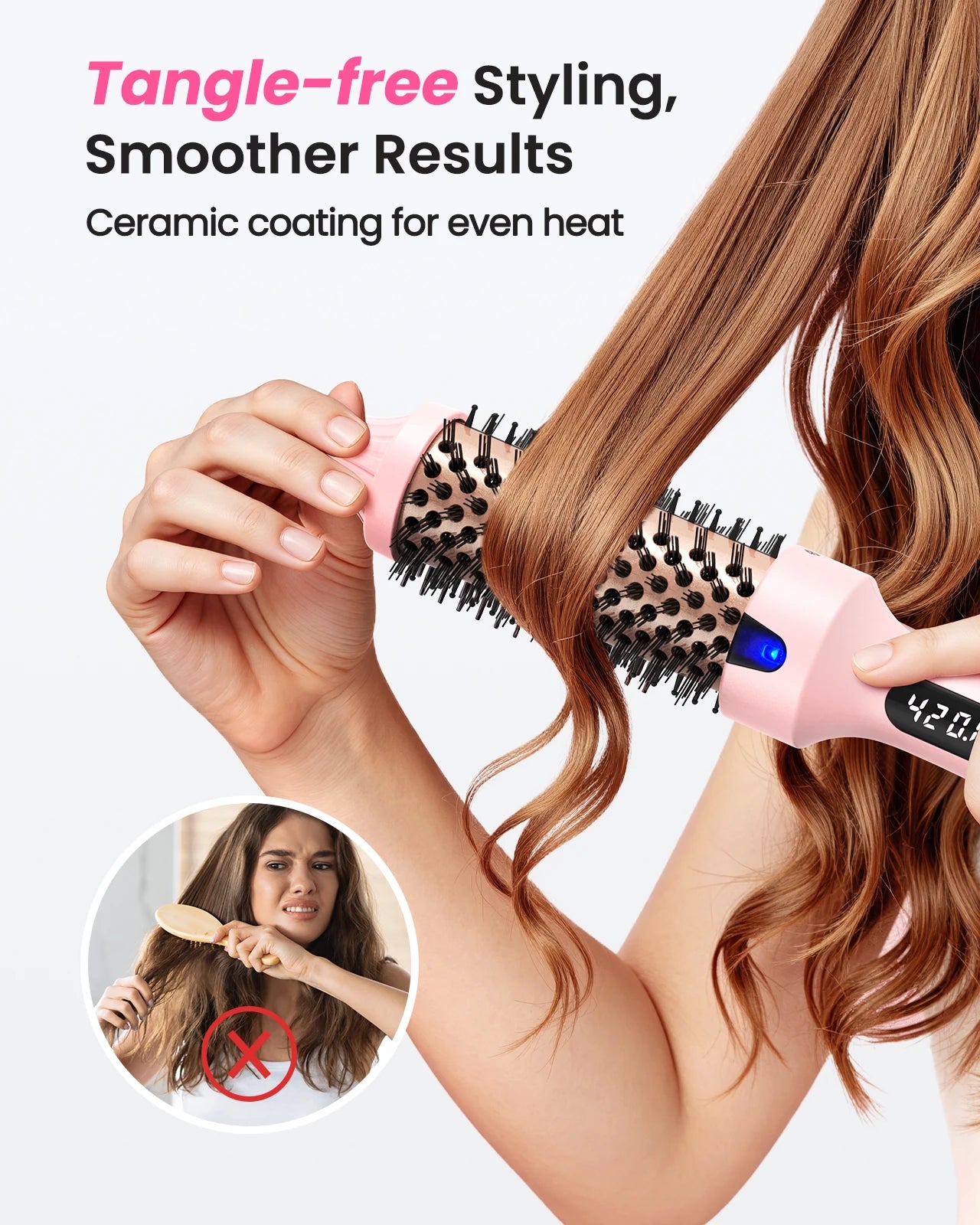 BOPCAL 3-in-1 Ionic Heated Round Brush