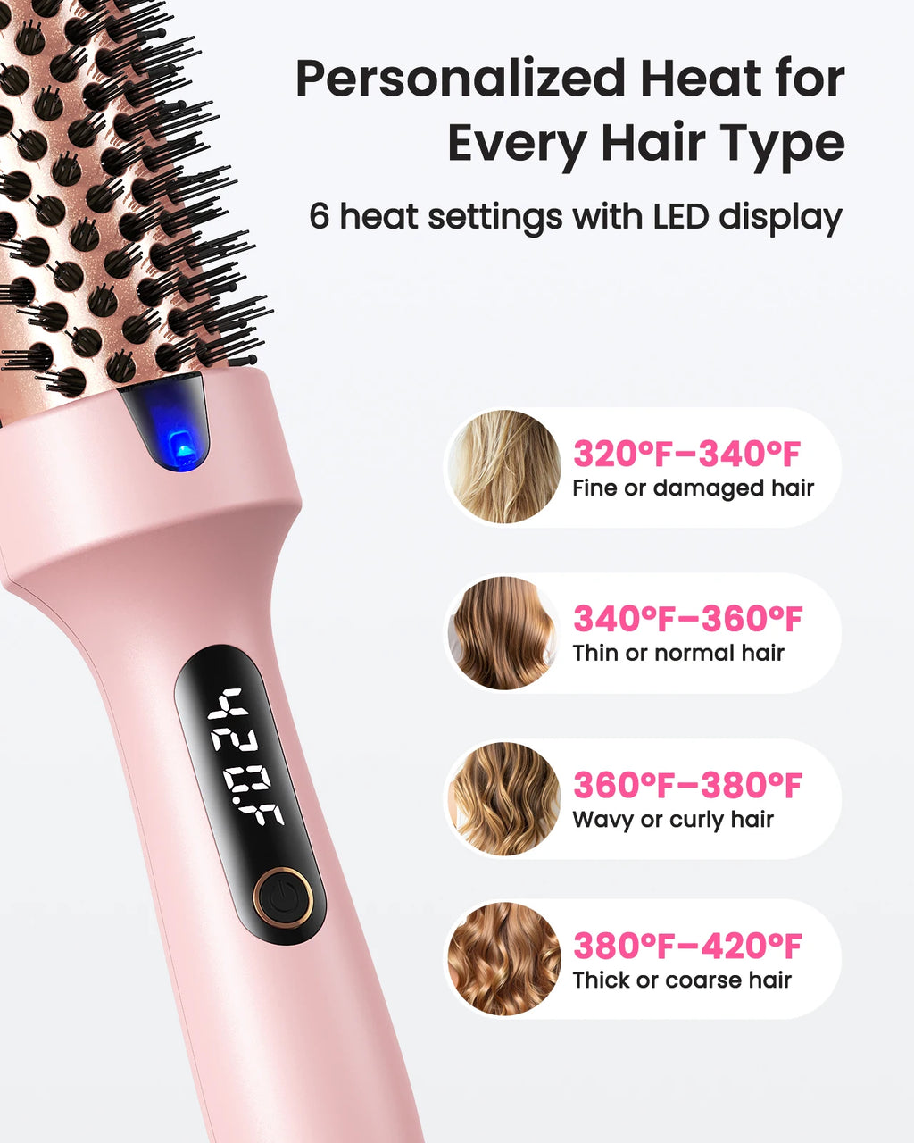 BOPCAL 3-in-1 Ionic Heated Round Brush