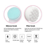 2-in-1 Double-Sided Facial Cleansing Brush | Soft Bristle Cleanser & Silicone Exfoliating Massage Tool