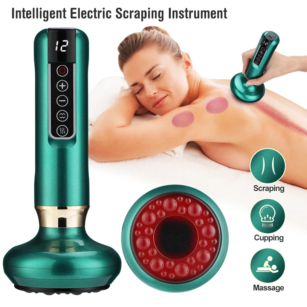Smart Electric Cupping Massager – Heated Vacuum Therapy Device with Gua Sha Massage & Adjustable Suction