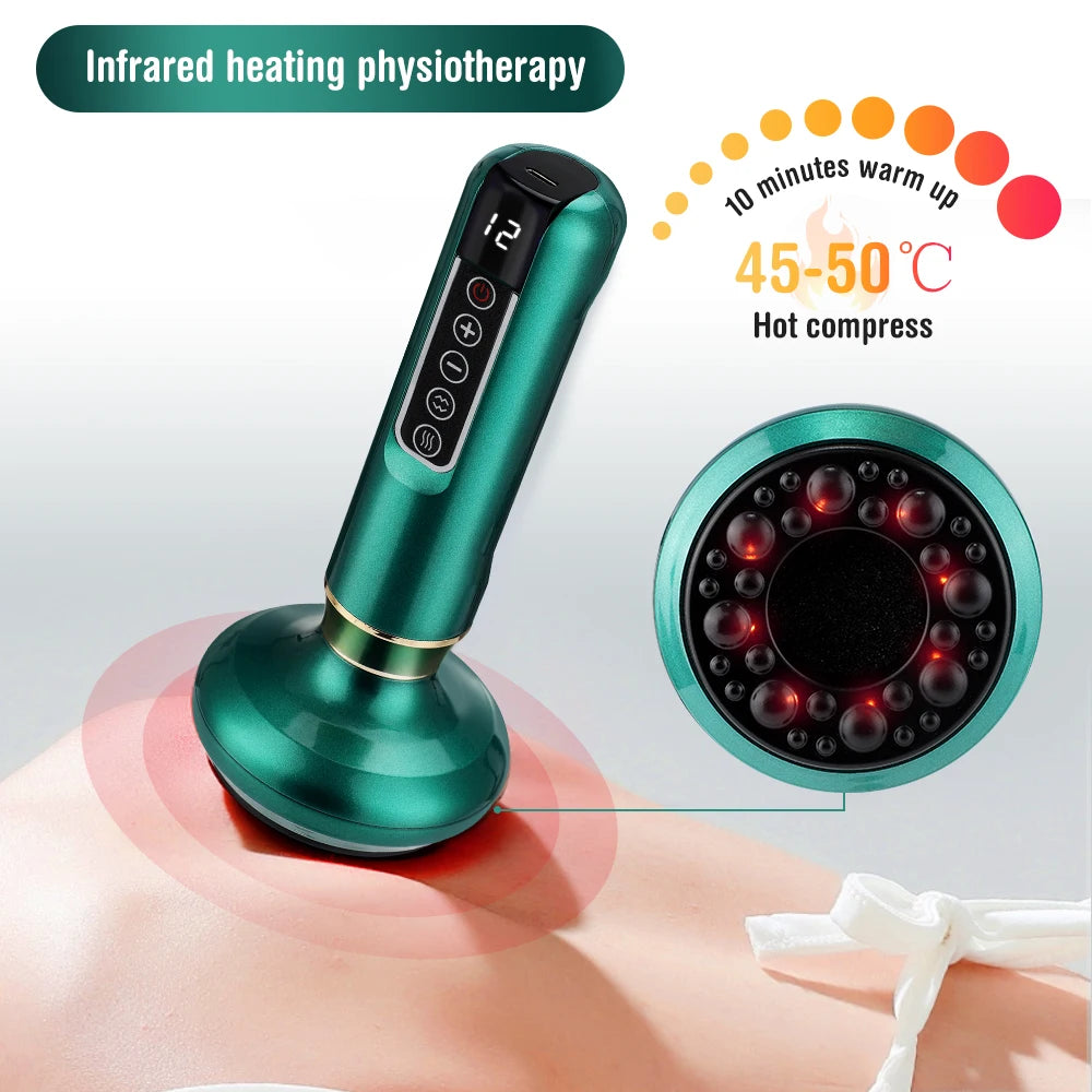 Smart Electric Cupping Massager – Heated Vacuum Therapy Device with Gua Sha Massage & Adjustable Suction