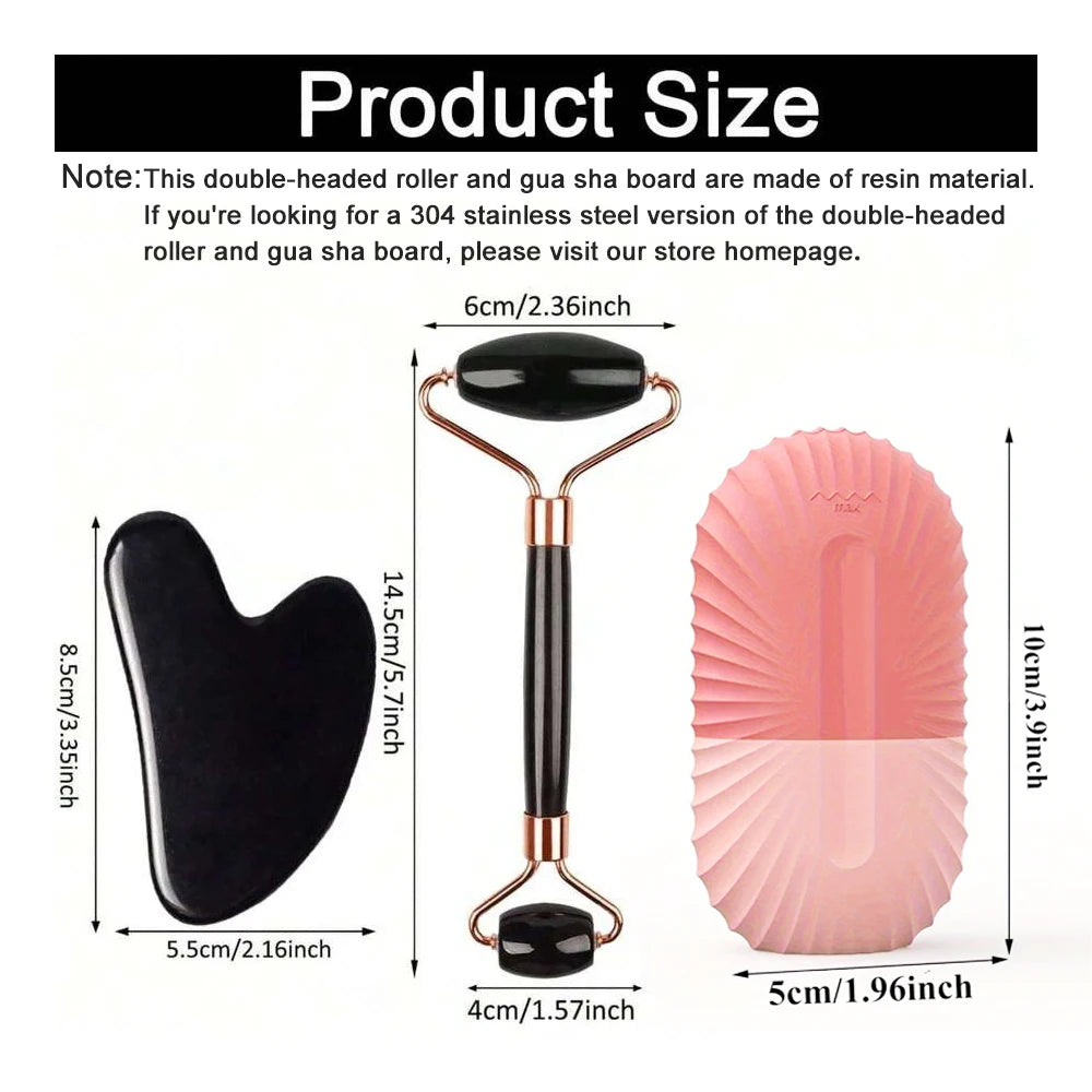 Cooling Gua Sha Facial Roller Set