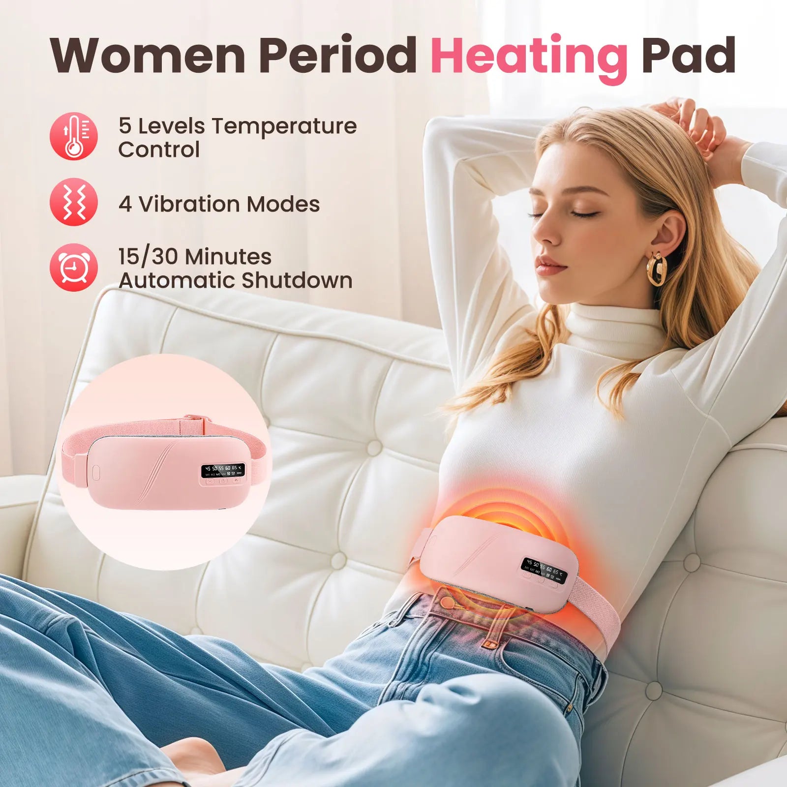 5-Mode Electric Heating & Vibration Waist Massage Belt