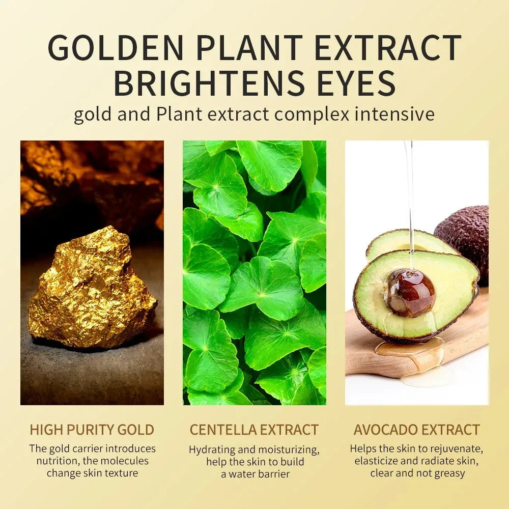 Avocado & 24K Gold Collagen Eye Masks – Hydrating Under Eye Patches for Dark Circles, Puffiness & Firm Skin