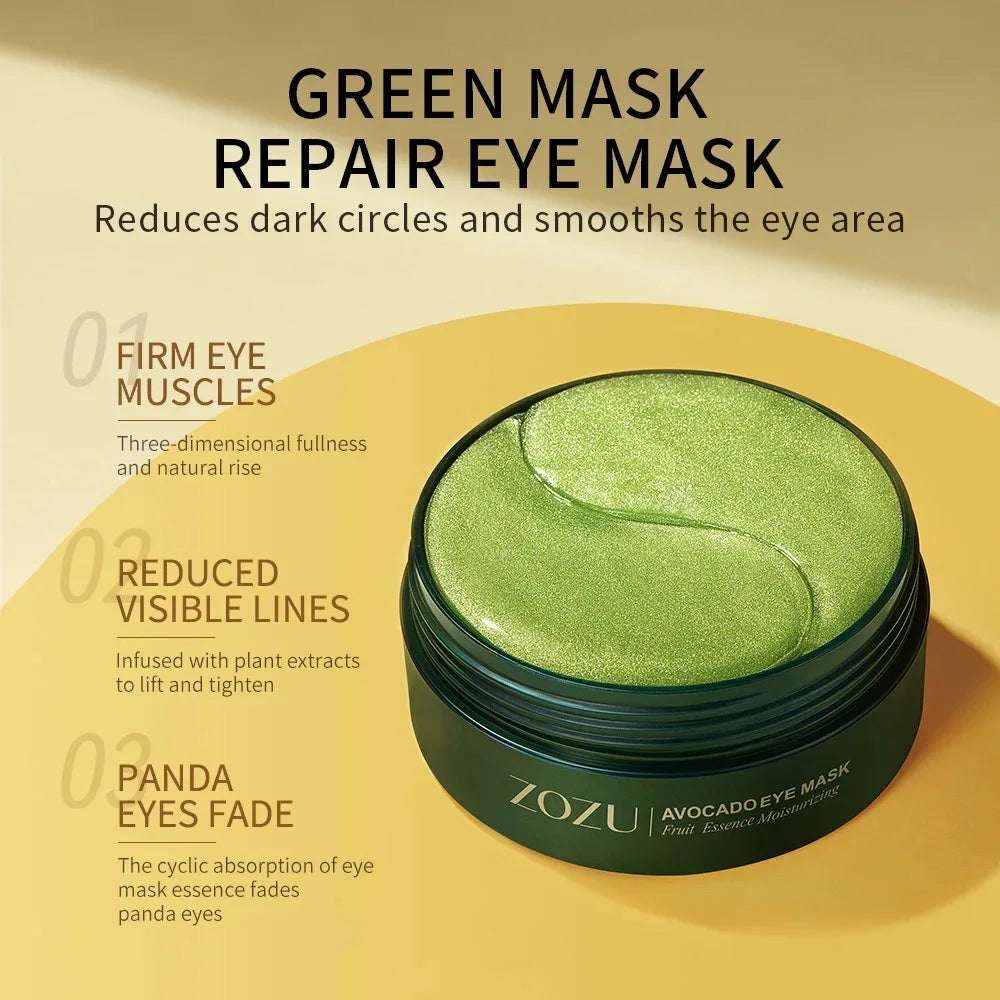 Avocado & 24K Gold Collagen Eye Masks – Hydrating Under Eye Patches for Dark Circles, Puffiness & Firm Skin